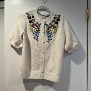 Boden Embroidered Fluffy Cardigan